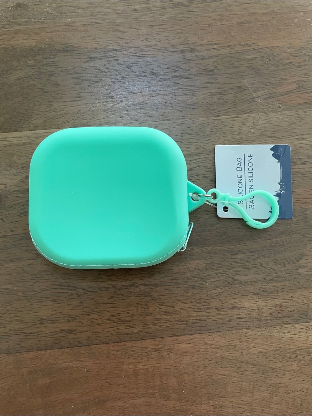Silicone bag, fits b.pure sanitizer holder w/Clip - Mint Green (3 available)